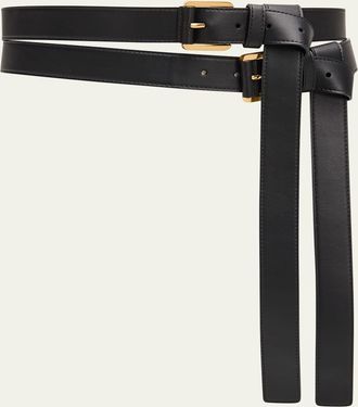 Michael Kors Allegra Leather Double Waist Belt