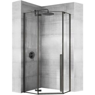 Rea Rea - Mampara De Ducha Diamond Negro Mat 80x80