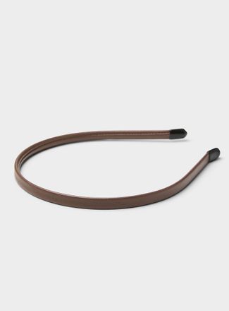 Simons Womens Faux-leather thin headband
