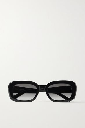 Saint Laurent Eyewear Occhiali Da Sole In Acetato Riciclato Con Montatura Rettangolare - Nero