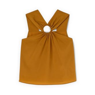 Motivi Top de crep&eacute; de China con anilla - Tops - Mujer - Amarillo - 2XS