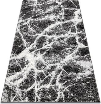 RugsX Tappeto Bcf Morad Marmur Marmo - Antracite / Nero Grey 240x340 Cm