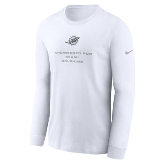 Nike Miami Dolphins Team Issue Nike Mens Dri-FIT NFL Long-Sleeve T-Shirt in White | 02EW10A9P-ZSZ