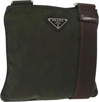 Prada Pre-owned Cross Body Bags, female, Green, Size: ONE SIZE Pre-owned Vintage Nylon Cross Body Bag
