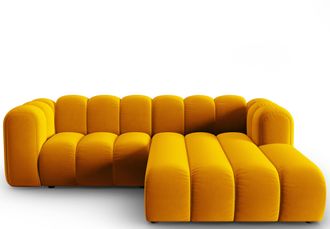 MICADONI 3-Sitzer Design Modul Ecksofa Lupine mit Eckteil rechts - Samtbezug