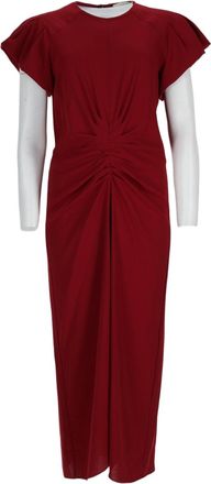 Isabel Marant Midi Dress With Gathered Front And Flared Sleeves