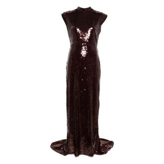 Rotate ROTATE Birger Christensen, Gowns, female, Red, Size: XS Sequin Cap Sleeve Dress