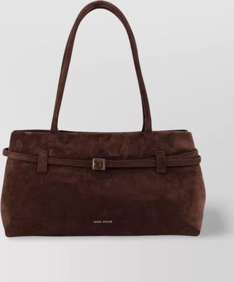 Manu Atelier na na suede shoulder bag