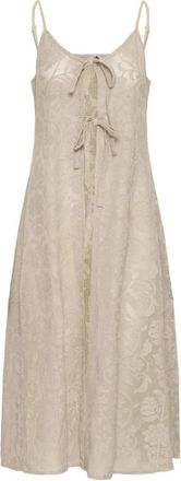 Ichi Midi Jurken - Dames - Casual kleedjes - Beige - M - Kleedjes