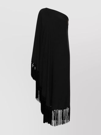 Taller Marmo fringed one-shoulder long dress