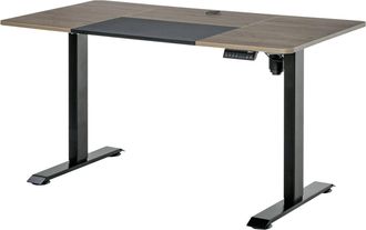 Carter's Vinsetto Height Adjustable Electric Standing Desk with 4 Automatic Memory Preset 140cm x 70cm Tabletop Stand Up Desk for Home Office (Black Frame + Te