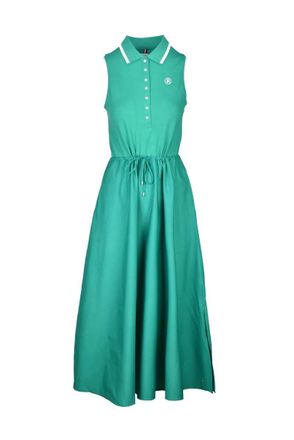 Tommy Hilfiger Green Polo-Collar Flared Dress