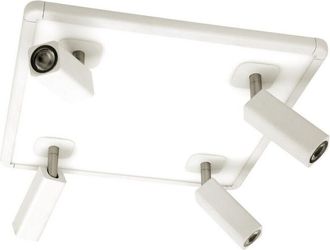 Mantra Inspired Mantra - Ibiza - Foco De Techo 4 Cabezales Con Retroiluminaci&oacute;n 4x5w + 20w Led Cuadrado Blanco, 3000lm, 4000k