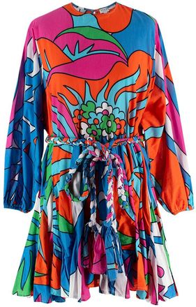 Rhode Resort Multicoloured Long Sleeve Belted Mini Dress Size XS