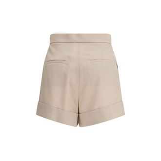 Max Mara Wool & Mohair Tailored Bermuda Shorts - Beige