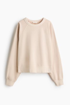 H&M Oversized Sweatshirt aus Baumwolle - Hellbeige