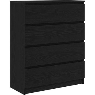 vidaXL Aparador De Madera De Roble Negro 80x35x99 Cm Vidaxl