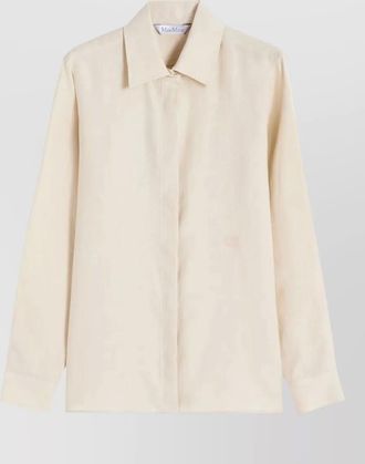 Max Mara linen long-sleeve classic-collar shirt