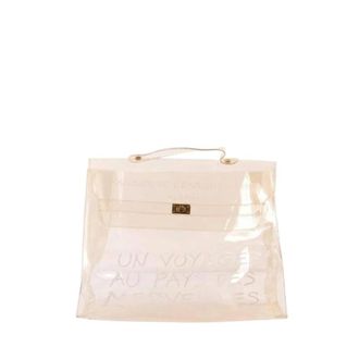 Herm&egrave;s Pre-owned Handbags, female, Beige, Size: ONE SIZE Pre-owned Kelly Plastic Handbag