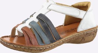 Casual Looks Sandale CASUAL LOOKS, Damen, Gr. 36, wei&szlig;, bunt, Glattleder, Schuhe Sandale