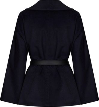 Max Mara Womens Short Coat Mstabissi Blue Virgin Wool Bomber Jackets