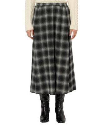 Gerard Darel Basma Checked Midi Skirt in Medium Gray at Nordstrom, Size X-Large