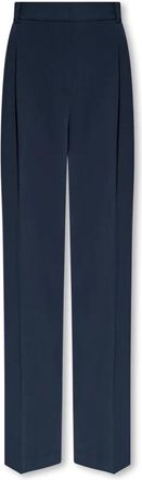 Michael Kors Crepe wijde pijpen broek - Dames - Straight fit broeken - Blauw - M - Katoen - Broeken