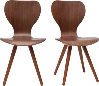 Miliboo Lote De Dos Sillas Estilo Escandinavo En Nogal Natural Nordeco
