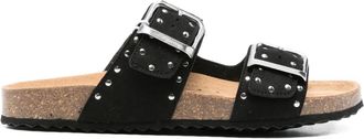 Geox Brionia studded double-buckle sandals - women - Polyurethane/Polyurethane/Calf Leather/Rubber - 36 - Black