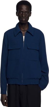 Sandro Textured zip-up jacket in Royal Blue at Nordstrom, Size X-Small