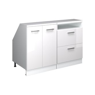 Vicco Conjunto De Armarios Para Techo Inclinado Rion, Blanco Alto Brillo, 120 Cm Lote De 2 Carcasas De Armario 60 Cm De Profundidad, Vicco