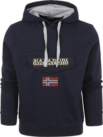 Napapijri Burgee Sweater Blauw - Heren - Hoodies - Blauw - S - Katoen - Hoodies & sweatvesten