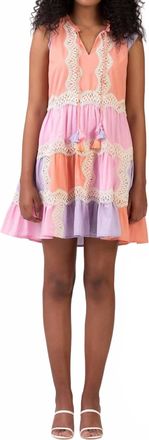Celina Moon Floss Mini Dress In Samara Peach