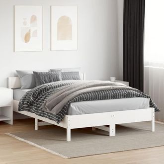Berkfield Home Bed Frame without Mattress White 120x200 cm Solid Wood Pine | Size: Small Double