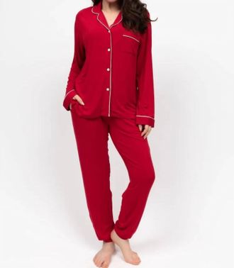 Cyberjammies Jersey Pyjamas Set In Blaze Red