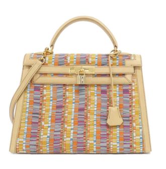 Herm&egrave;s Kelly 32 Sellier Vibrato Sable Chamonix Gold Hardware