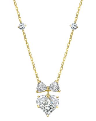 Rachel Glauber 14K Plated Cz Heart Necklace