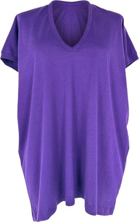 Dries Van Noten V-Neck Blouse in Purple Cotton