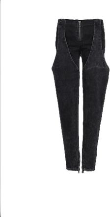 Balmain Womens Black Acid Wash Garter Cut Jeans, Size 34