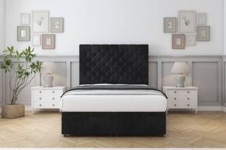 Comfort Beds Winslow Naples Ottoman Bed Base-54 Floor Standing Headboard in Black | Size: Small Double