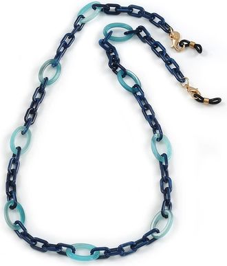 Avalaya Blue/Light Blue Acrylic Oval Link Chain/Glasses Chains for Women/Eyeglass Chains/Reading Glasses Neck Cord Sunglasses Strap Holder - 60cm L