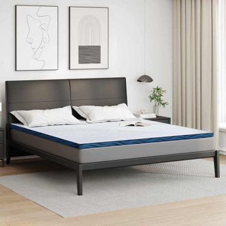 vidaXL Almohadillas Para Colch&oacute;n Blanco Y Azul 180 X 200 Cm Vidaxl