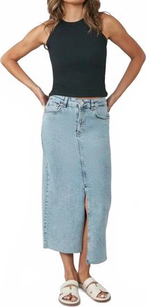 Lola Jeans High-Rise Maxi Denim Skirt In Vintage Ice Blue