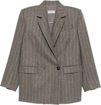 Alberto Biani Womens Double-breasted Jacket - Grey Textile - Size EU 40 (Womens)