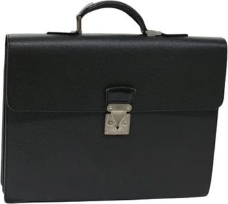 Louis Vuitton Pre-owned Handbags, female, Black, Size: ONE SIZE Pre-owned Taiga Leather Business Bag