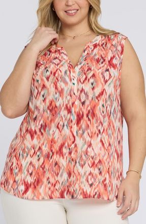 NYDJ Print Sleeveless Pleat Back Top in Mojave Mirage at Nordstrom, Size 0X