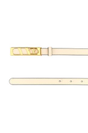 Valentino Garavani Womens Ivory Leather Vlogo Signature Belt Butterwhite Cinture