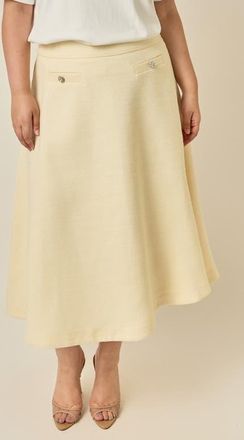 endless rose Tweed A-Line Maxi Skirt in Butter at Nordstrom, Size 2X