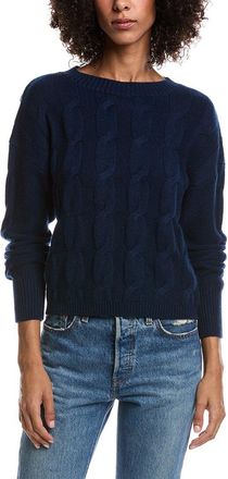 Forté Cashmere Crop Cable Wool & Cashmere-Blend Sweater