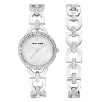 Anne Klein Quartz Mother of Pearl Dial Ladies Watch AK-4105SVST